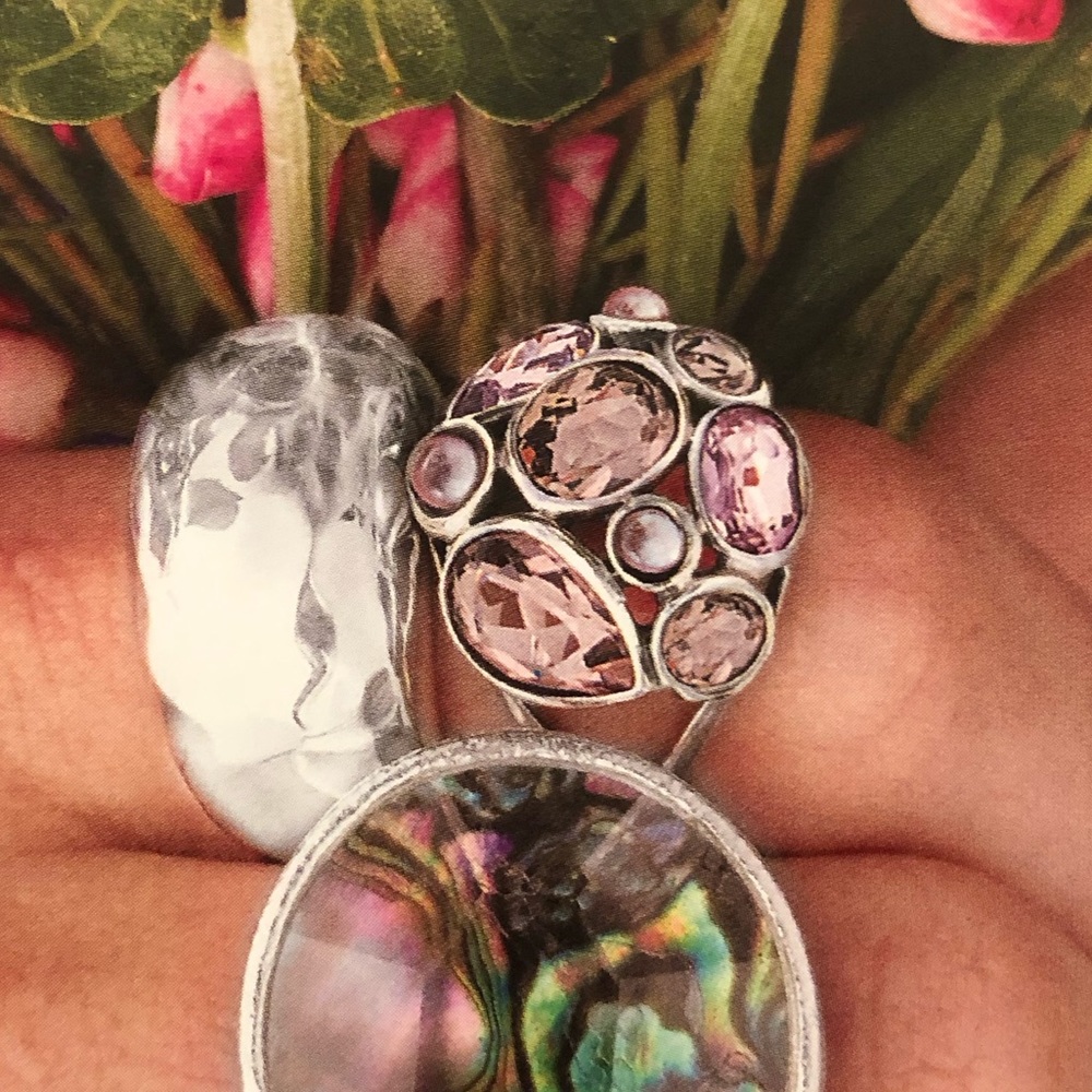 Silpada Sterling Silver, Pearl & Glass Sweet Embrace Ring R2442 Size 7 - Picture 10 of 10